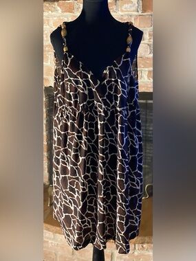 Swim Avenue Giraffe-Print Swimsuit Cover-Up Popover